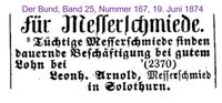 1874 Arnold Leonhard, Solothurn