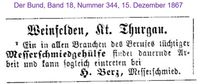 1867 Berz H., Weinfelden