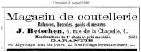 1886 Betschen J., La Chaux de Fonds III