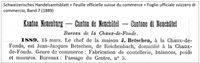 1889 Betschen J., La Chaux de Fonds IIIII
