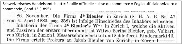 1895 Bleuler, Z&uuml;rich