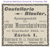 1902 Bleuler, Z&uuml;rich III