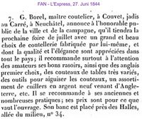 1844 Borel Guillaume, Carre Neuchatel