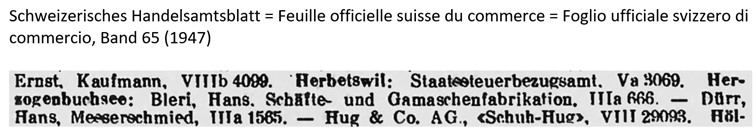 1947 D&uuml;r Hans, Herzogenbuchsee I