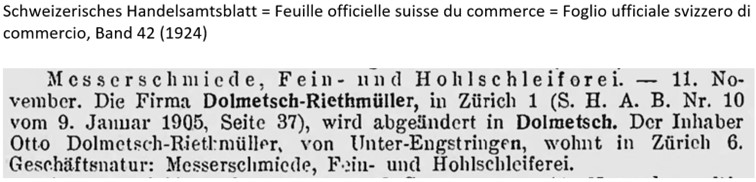 1924 Dolmetsch Riethm&uuml;ller, Z&uuml;rich