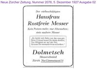 1927 Dolmetsch, Z&uuml;rich IIIII