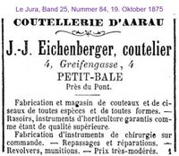 1875 Eichenberger J. J., Basel