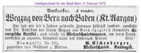 1875 Eichenberger G., Bern Baden I