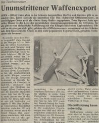 1981 Waffenexporte Taschenmesser Offiziersmesser Elsener Schwyz I