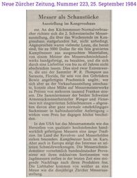 1984 2. Schweizer Messerausstellung Schlachtenmesser Elsener Schwyz II