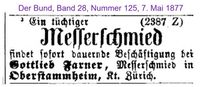 1877 Farner Gottlieb, Obestammheim