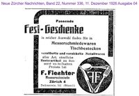1926 Fiechter F., Z&uuml;rich I
