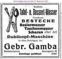 1927 Gamba Gebr&uuml;der, Biel II