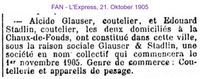 1905 Glauser Alcide, Stadlin Edouard, La Chaux de Fonds
