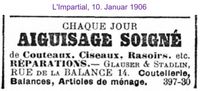 1906 Glauser Alcide, Stadlin Edouard, La Chaux de Fonds I