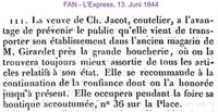 1844 Jacot Veuve Ch., Neuchatel
