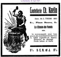 1921 Kaelin Ch., Thomi J., La Chaux de Fonds I