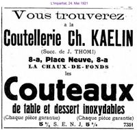 1921 Kaelin Ch., Thomi J., La Chaux de Fonds II