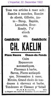 1922 Kaelin Ch., La Chaux de Fonds IIIII