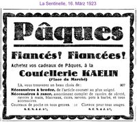1923 Kaelin Ch., La Chaux de Fonds I