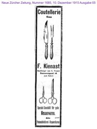 1915 Kienast F., Z&uuml;rich I