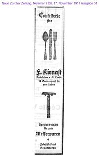 1917 Kienast F., Z&uuml;rich I