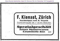 1917 Kienast F., Z&uuml;rich III