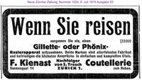 1919 Kienast F., Z&uuml;rich I