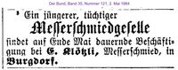 1884 Kl&ouml;tzli E., Burgdorf