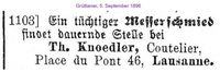 1896 Knoedler Th., Lausanne