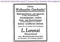 1931 Lorenzi L., Z&uuml;rich II