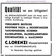 1937 Lorenzi C., Z&uuml;rich I