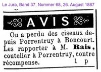1887 Rais M., Porrentruy