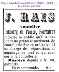 1890 Rais J., Porrentruy