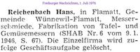1976 Reichenbach Hans, Flamatt I