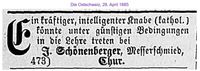 1885 Sch&ouml;nenberger J., Chur