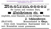 1891 Sch&ouml;nenberger J., Chur IIIIII