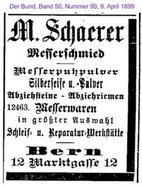 1899 Schaerer M., Bern IIIII