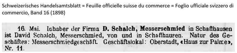1898 Schalch, Schaffhausen