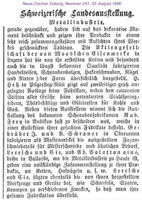 1896 Schraner J. und U. Gebr&uuml;der, Oberurnen