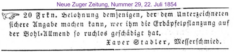 1854 Stadler Xaver, Zug