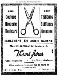 1918 Thomi Freres, La Chaux de Fonds III