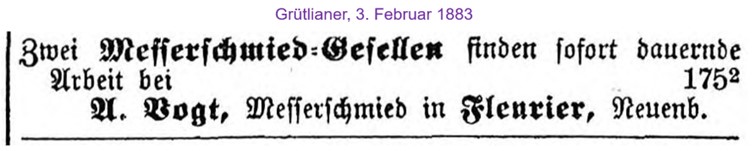 1883 Vogt U., Fleurier