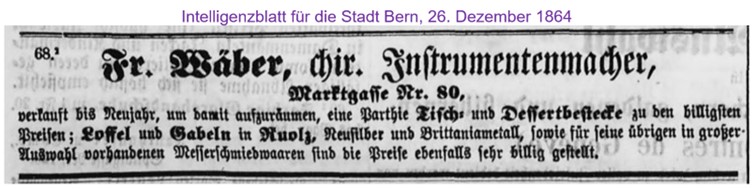 1864 W&auml;ber Fr., Bern II