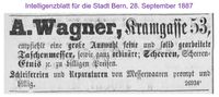 1887 Wagner A., Bern