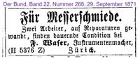 1871 Waser F., Z&uuml;rich II