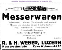 1925 Weber R. und H., Luzern