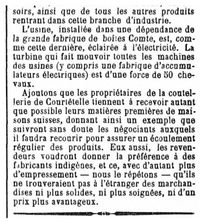 1894 Boechat Cie Coutellerie Suisse, Courtetelle IIII