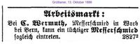 1886 Wermuth C., Worb