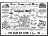 1906 Wild Dietsche, Haushalts Artikel, Biel